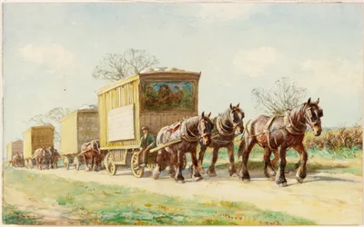 Reisende Menagerie auf der Straße